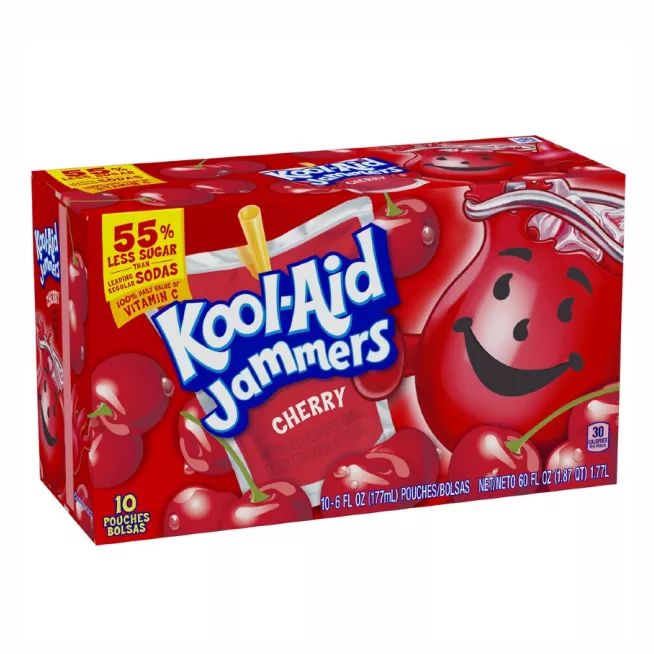 Kool-Aid Jammers Fruit Juice Drink - CHERRY (10 Pouches x 177ml ...