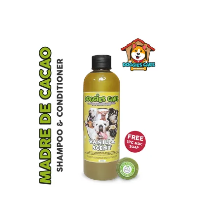 Madre de Cacao Shampoo & Conditioner with Guava Extracts 250ml - Vanilla Scent FREE MDC SOAP 1pc only Anti Mange, Anti Tick and Flea, Anti Fungal