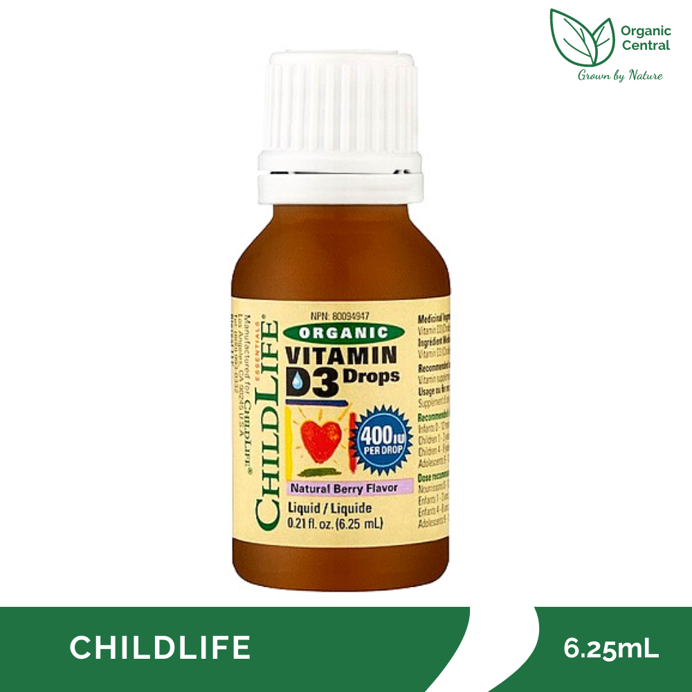 ChildLife Organic Vitamin D3 Drops Natural Berry Flavor 400 IU 6.25mL