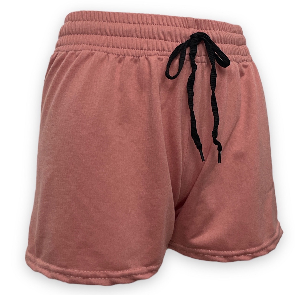 Peach & White Sweetheart Box Cotton Shorts main image 1