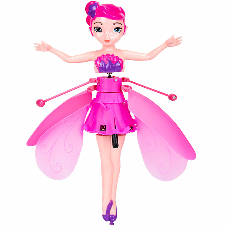 Cute Little Flying Fairy Sensor Aircraft UFO Flower Fairy Lighting Doll