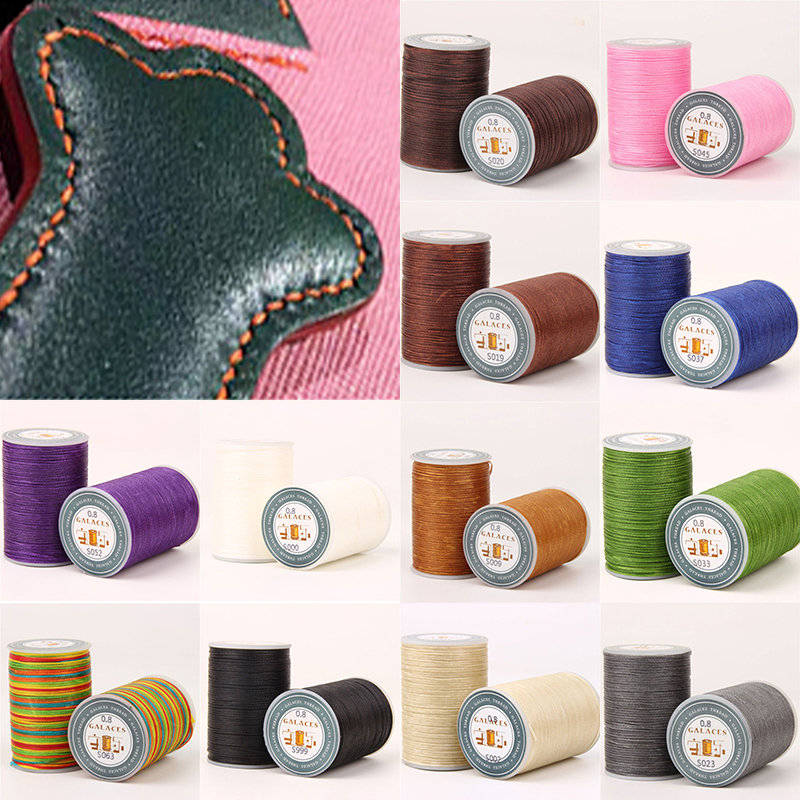 U2y7 1Roll Stiching Cord 0.8mm 90m Polyester Cord Sewing Craft Flat Waxed Thread 150D Leather