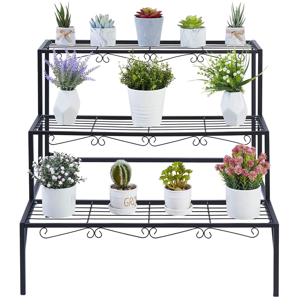 Upgraded version 3 Tier Plant Rack Stand Hanging Plants Holder Flower
