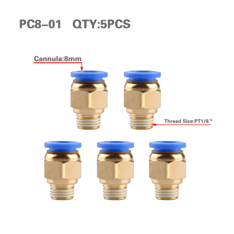 30pcs 3/8" PT Male Thread 10mm Push In Joint Pneumatic Connector Quick Fittings 