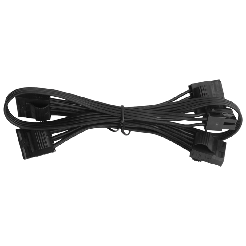 2Pcs 6Pin to 4 Molex Modular Power Supply Cable 6Pin to 4 IDE Cable for