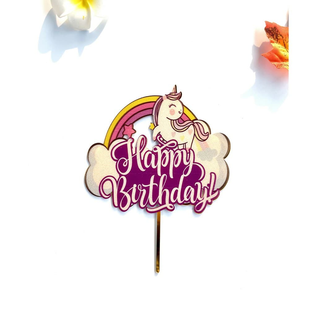Happy Birthday Cake Topper Unicorn Design Lazada PH