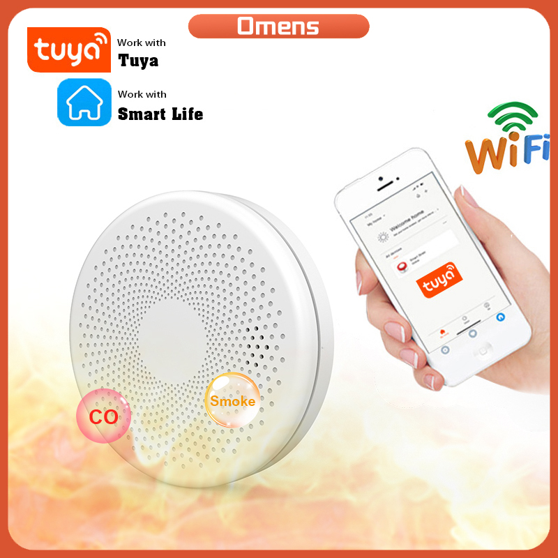 2 in 1 Version WiFi Tuya siren Smart Life Smoke Detector Sensor ...