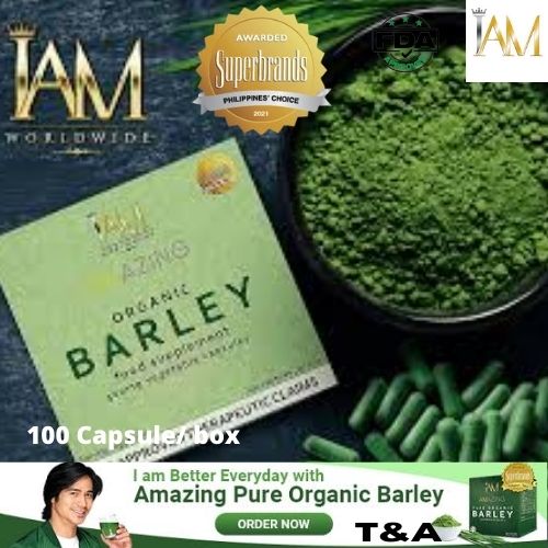 I Am Amazing Barley 100% Pure Organic Barley Capsule, 100 pcs in 1 box ...