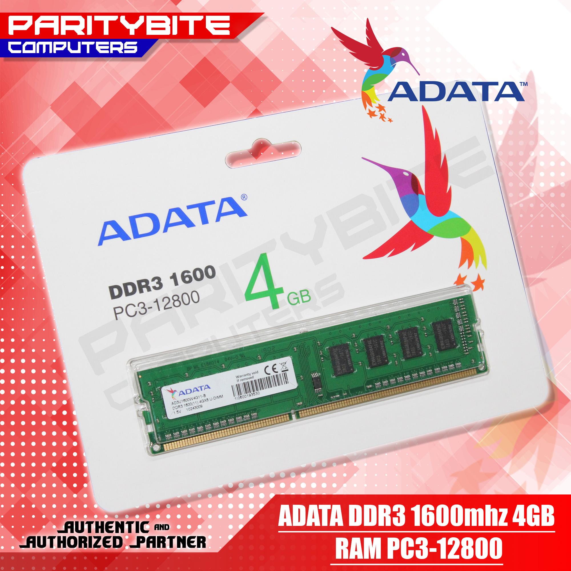 Adata Ddr3 1600 ADATA 4GB DDR3 1600Mhz PC3-12800 U-DIMM Desktop Memory