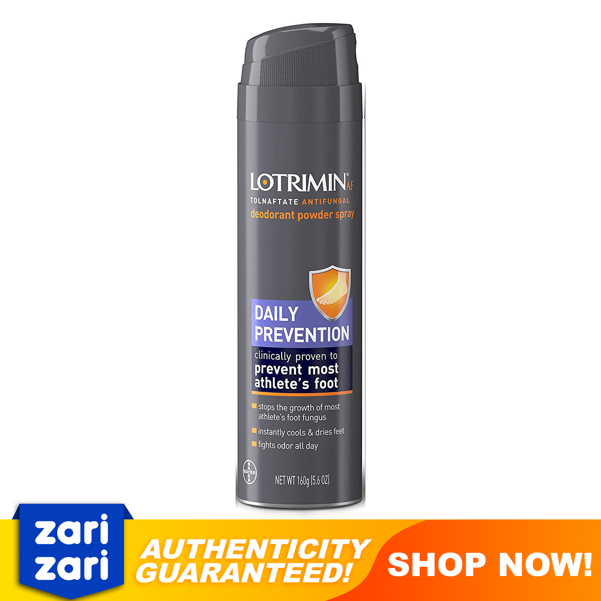 Lotrimin AF Athlete's Foot Daily Prevention Deodorant Powder Spray 5.6