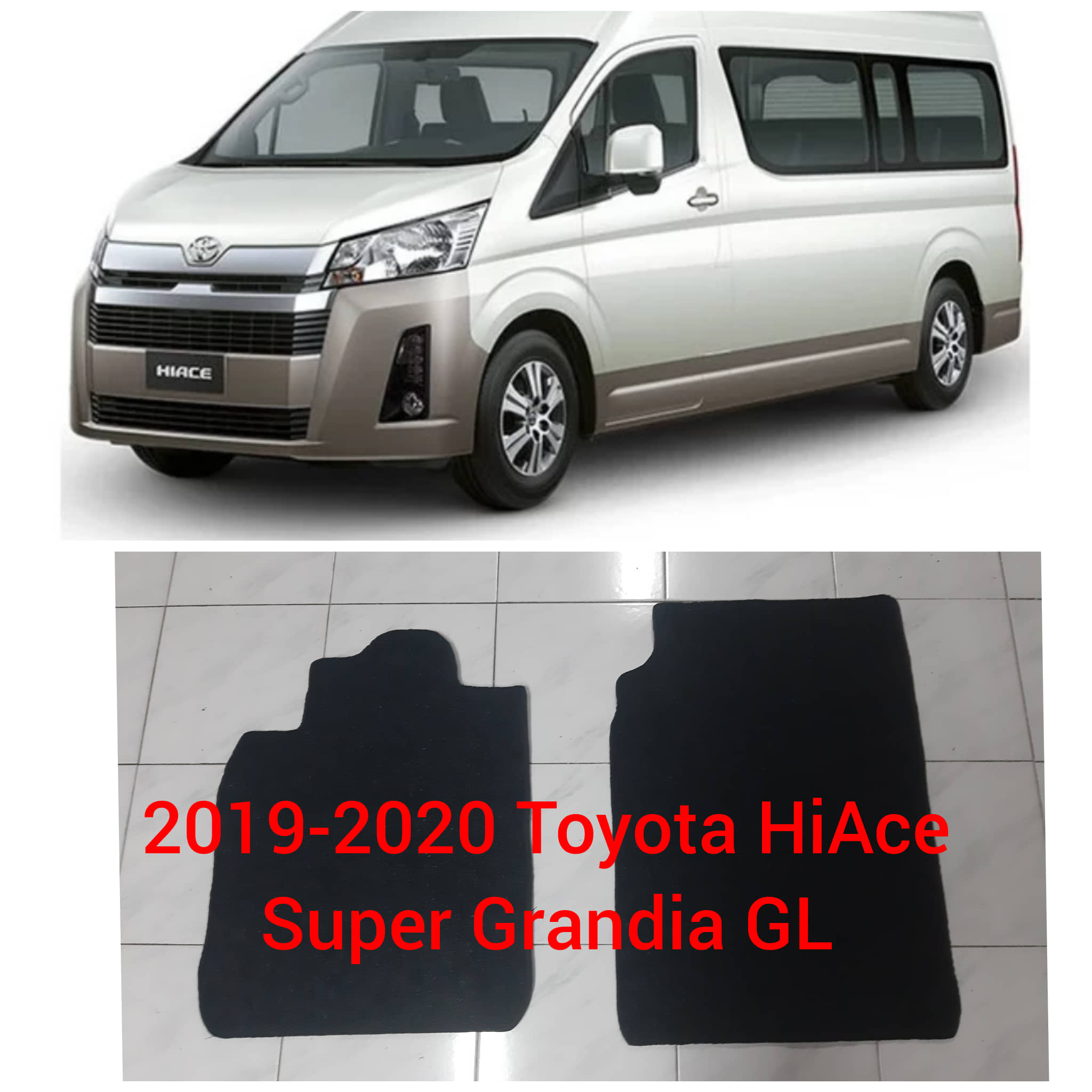Toyota HiAce 2004-2018 Commuter nomad rubber car mat with piping