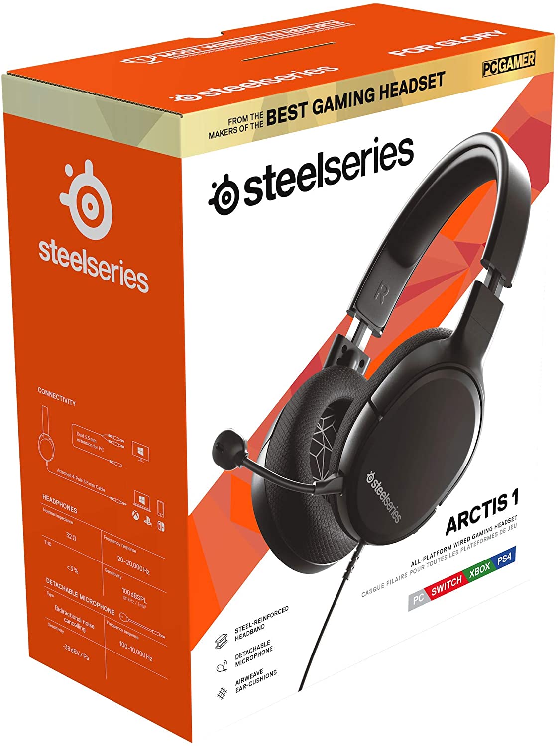 SteelSeries Arctis 1 Wired Gaming Headset; Detachable Clearcast Microphone,  Lightweight Steel-Reinforced Headband, for PC/ - Micro Center