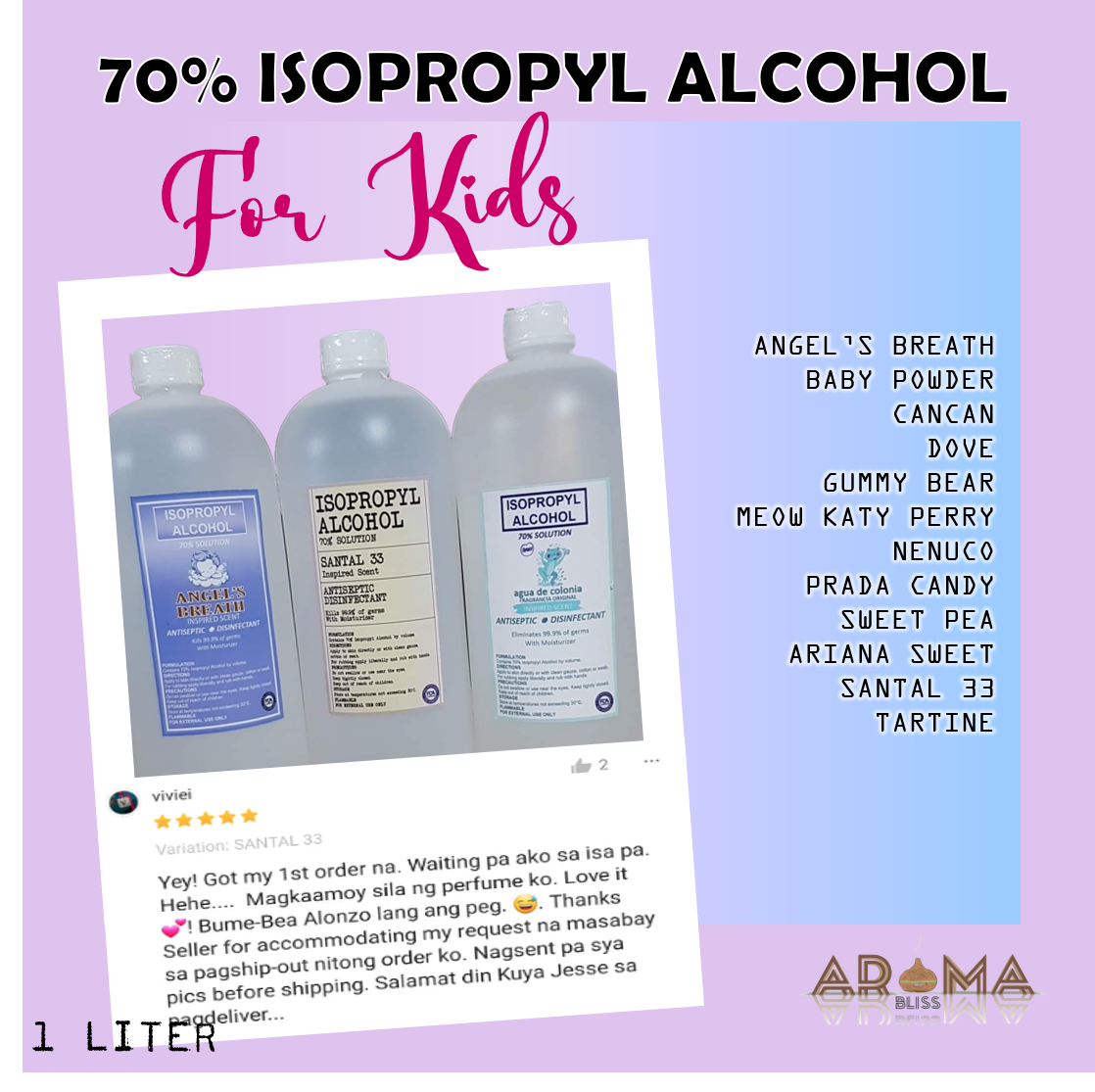 1 Liter Scented 70 Isopropyl Alcohol Lazada Ph 5174