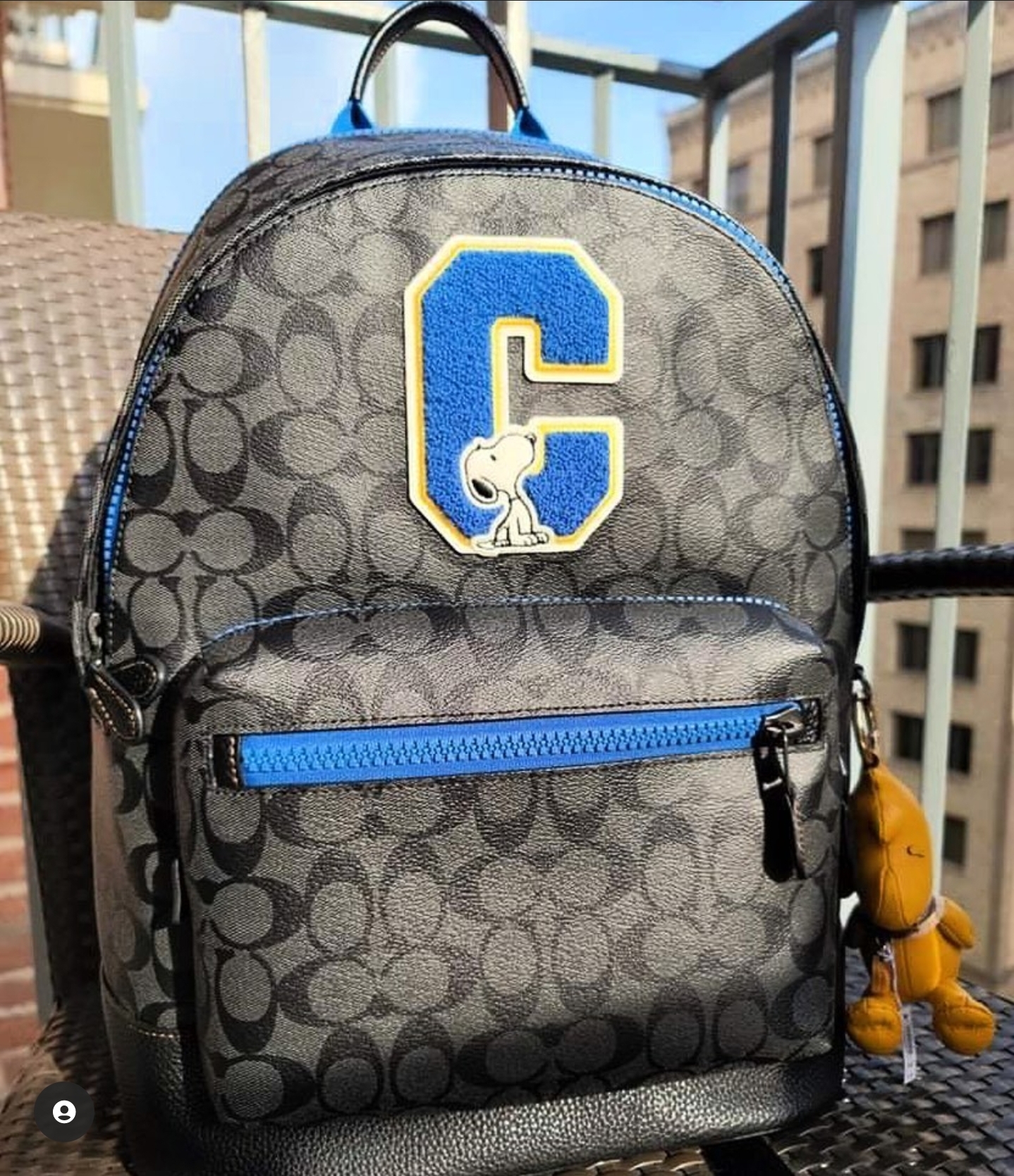 coach x peanuts west backpack in signature canvas with snoopy