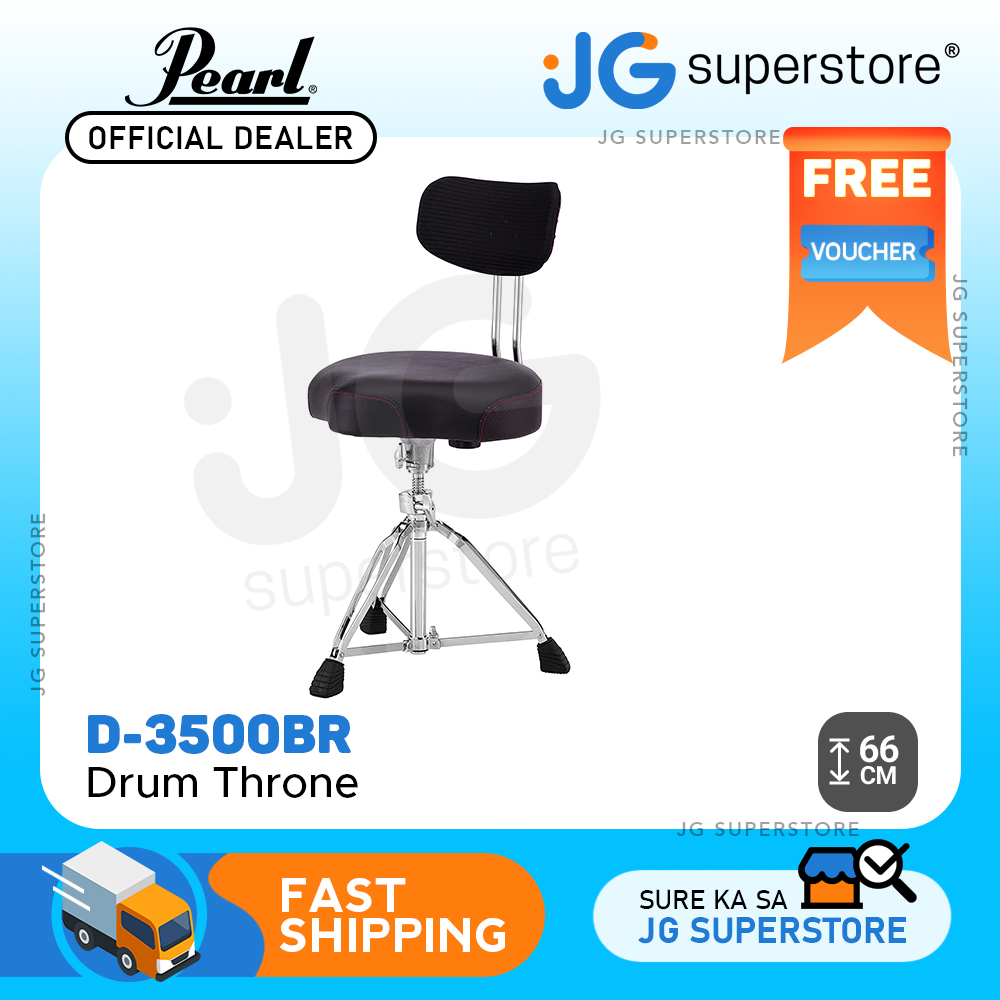 Reversible　Pearl　Superstore　Saddle　JG　Spinning　Seat　Height　Detachable　66cm　D3500BR　Roadster　Throne　Stoplock　PH　Chair　Drum　Max　Backrest　with　Lazada
