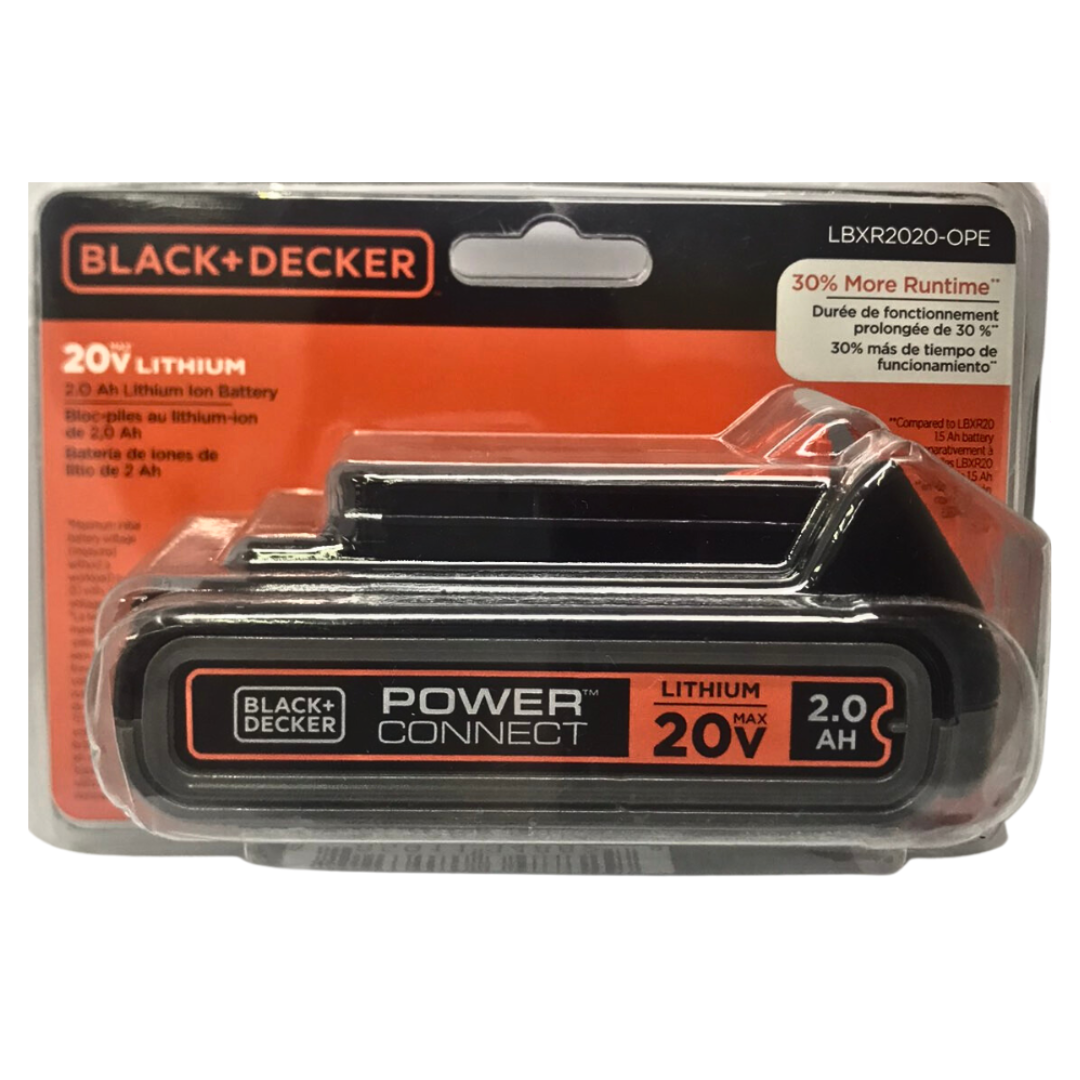 BLACK+DECKER 20-Volt MAX* 2.0 Ah Lithium-Ion Battery Pack, LBXR2020 