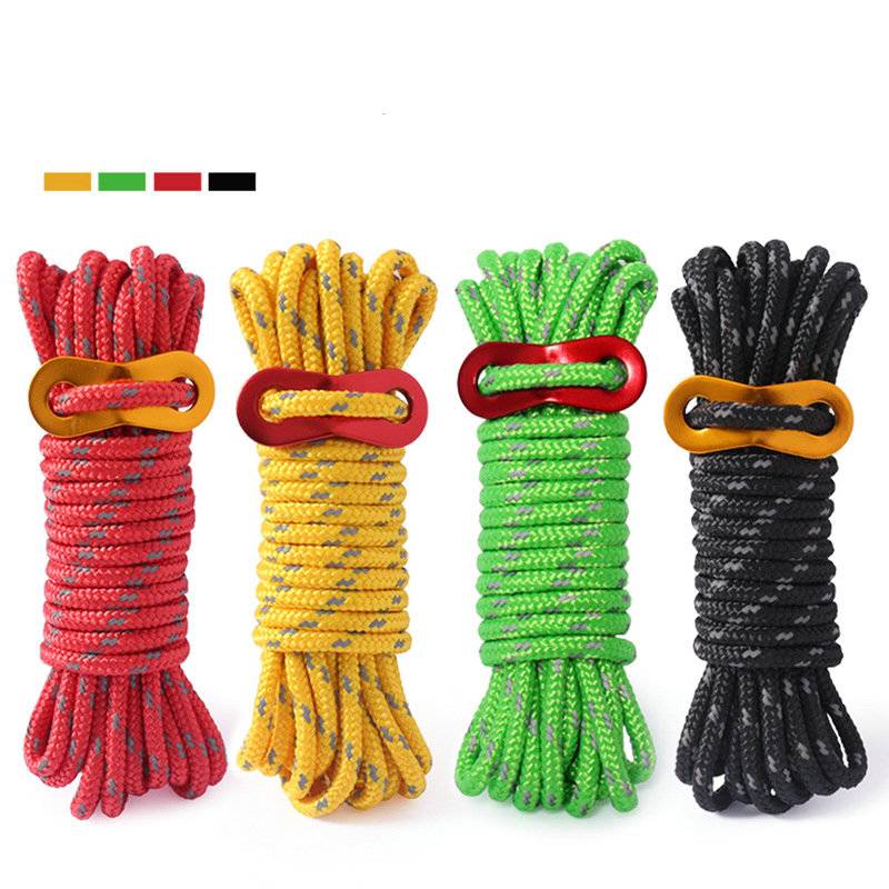 WREESH Outdoor Camping Tent Rope 4mm Thick Reflective Rope Draw