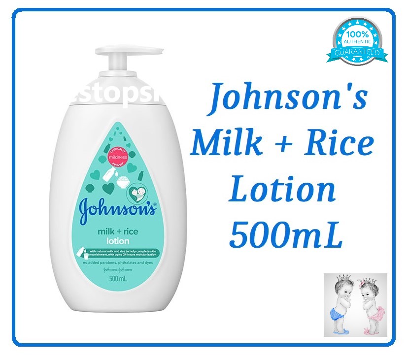 Johnson's Baby Lotion Milk + Rice 500mL Lazada PH