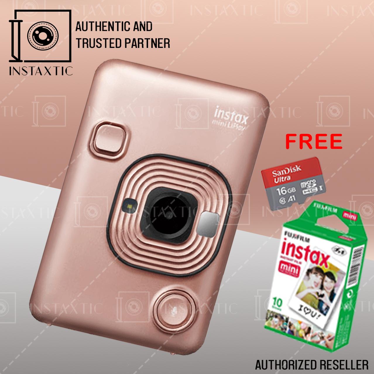 Fujifilm Instax Mini Liplay Hybrid Instant Camera with FREE 16GB Micro SD Card and Mini Plain Films (10 Sheets)	