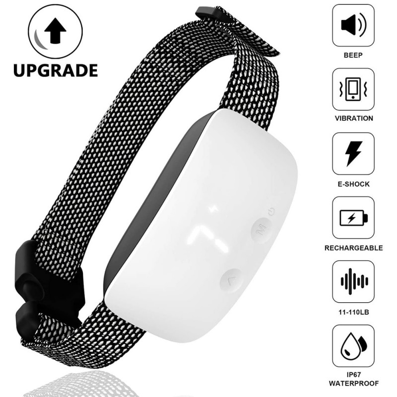 Anti Bark Dog Collar IP67 Electric Shock Vibration Beep No Barking