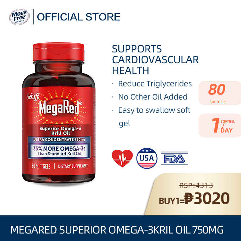 Schiff MegaRed Omega3 Ultra Concentrate Krill Oil 750mg, 80 Softgels