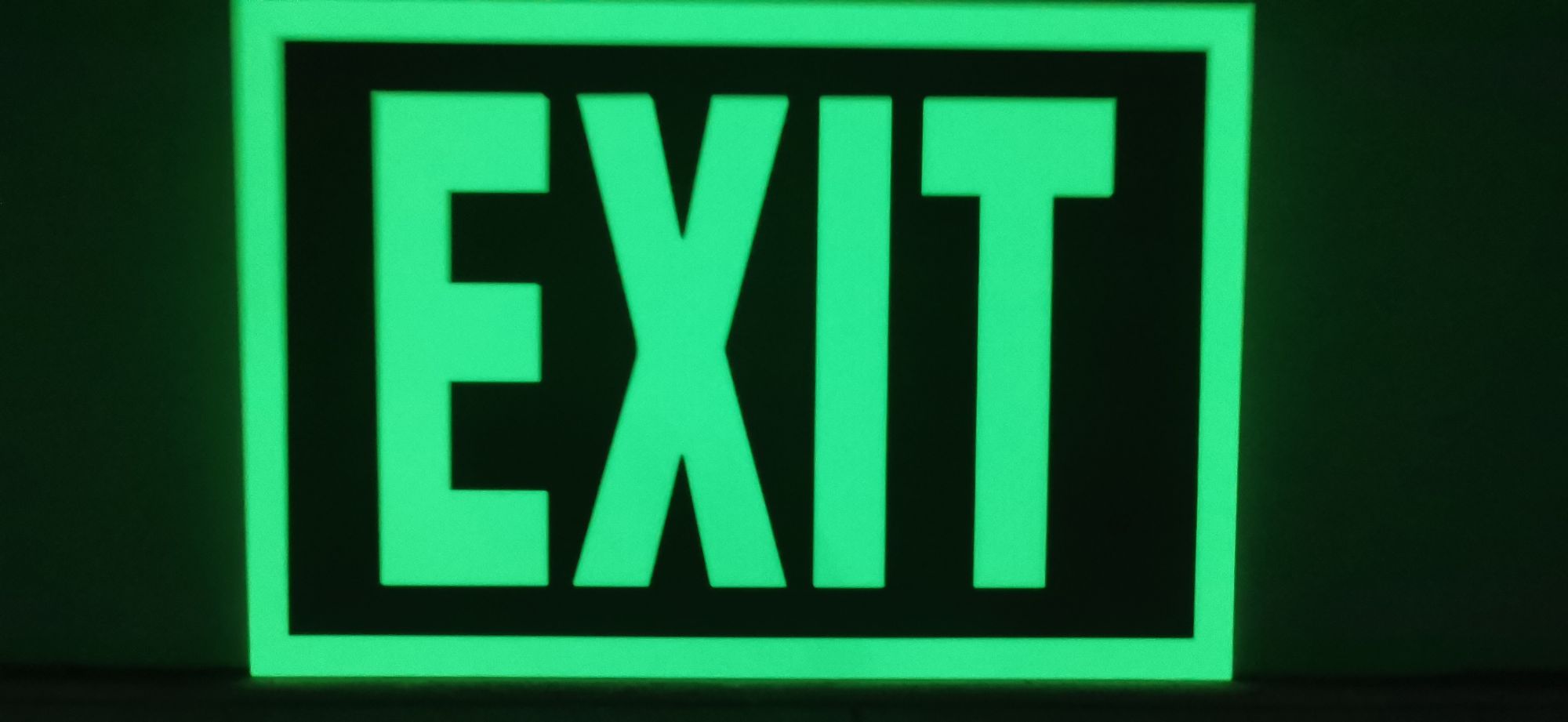 Photoluminescent EXIT sign for above exit doors as required by BFP ...