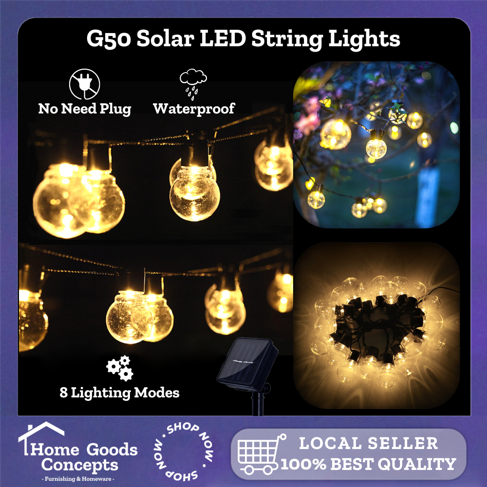 [Philippines Spot] Solar LED String Lights Outdoor 10/ 20/30 bulbs ...