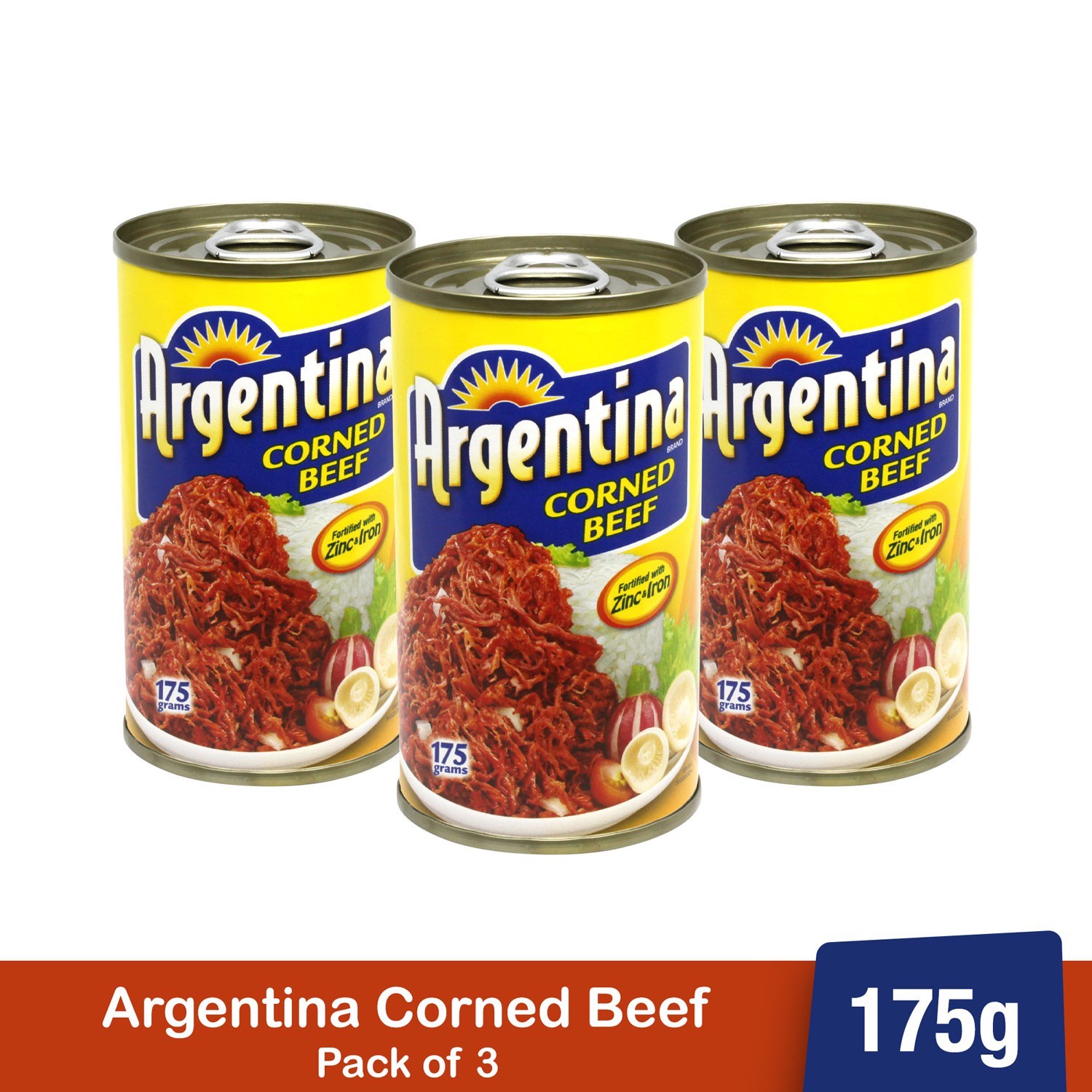 Argentina Corned Beef 175 grams Easy Open Cap (Set of 3) by Mavens