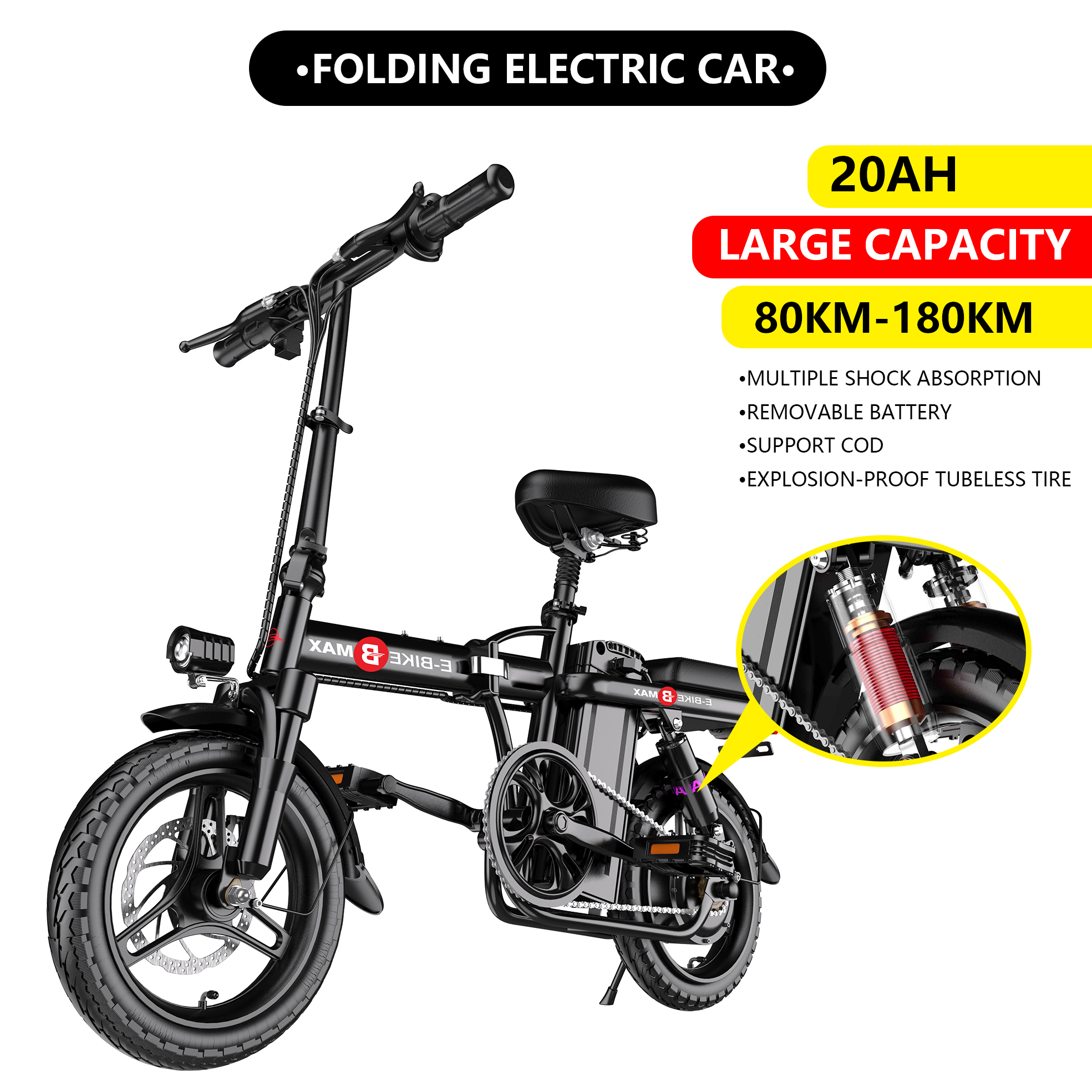[COD] Bmax Electric bicycle, Speed 30KM/H, pure electric endurance
