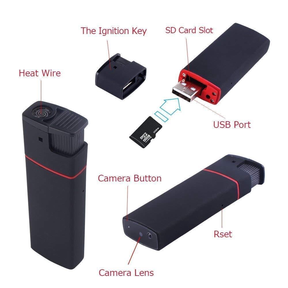 BLUE Mini DV Lighter Hidden Spy Cam Camera Nanny DVR USB Video Recorder  USA