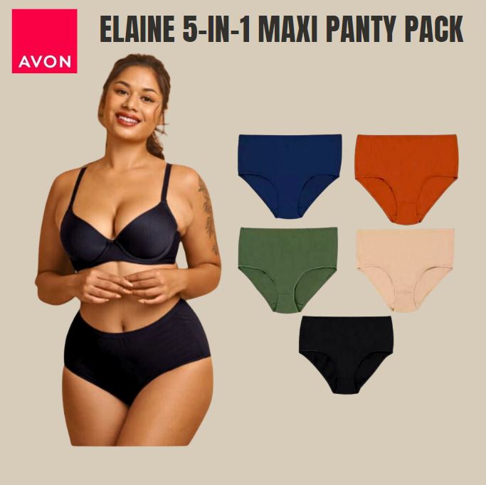 Avon Official Store Cathy 5-in-1 Maxi Panty Pack, Plus Size High