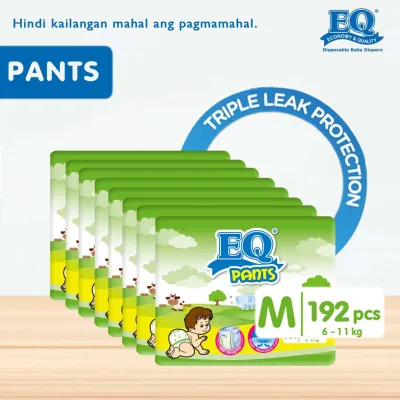EQ Pants Medium (6-11 kg) - 24 pcs x 8 packs (192 pcs) - Diaper Pants