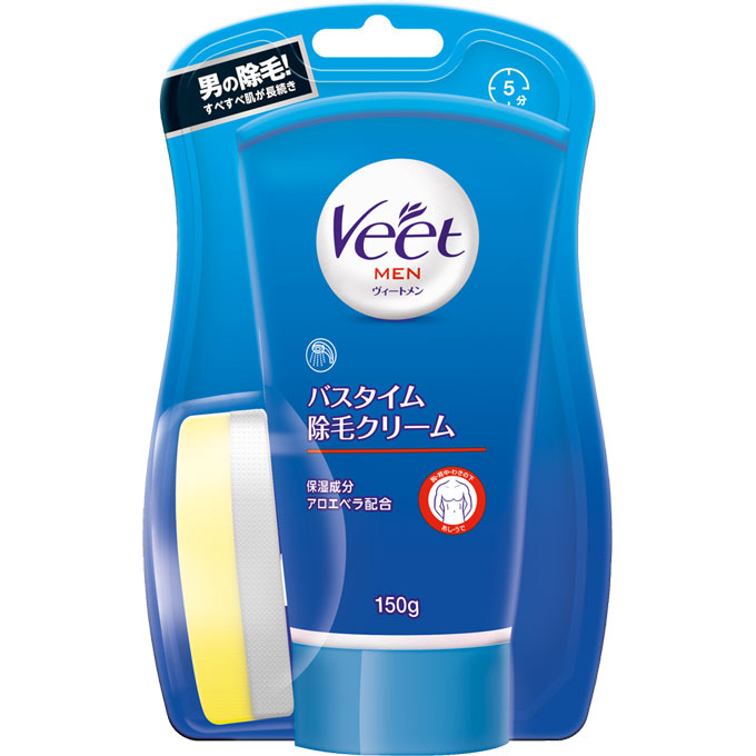 Từ Nhật Bản Reckitt Benckiser Veet Men Bath Time Hair Removal Cream for Sensitive Skin 150g Hair Removers Body Care Abies5Star
