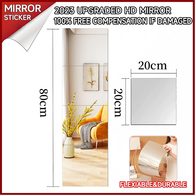 Hd Mirror Wall Full Body Mirror Sticker Wall Self Adhesive Bathroom Mirror Frameless Mirror For 3667