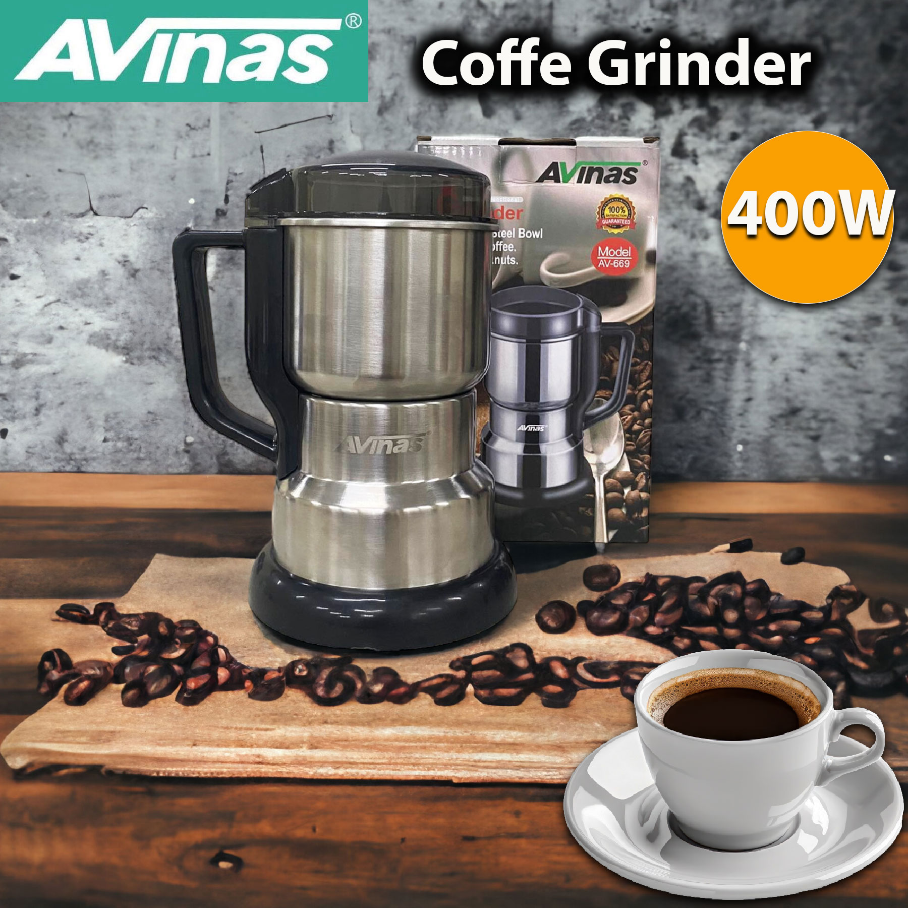 AVINAS AV669 Multifunctional Stainless Steel Bowl Electric Coffee