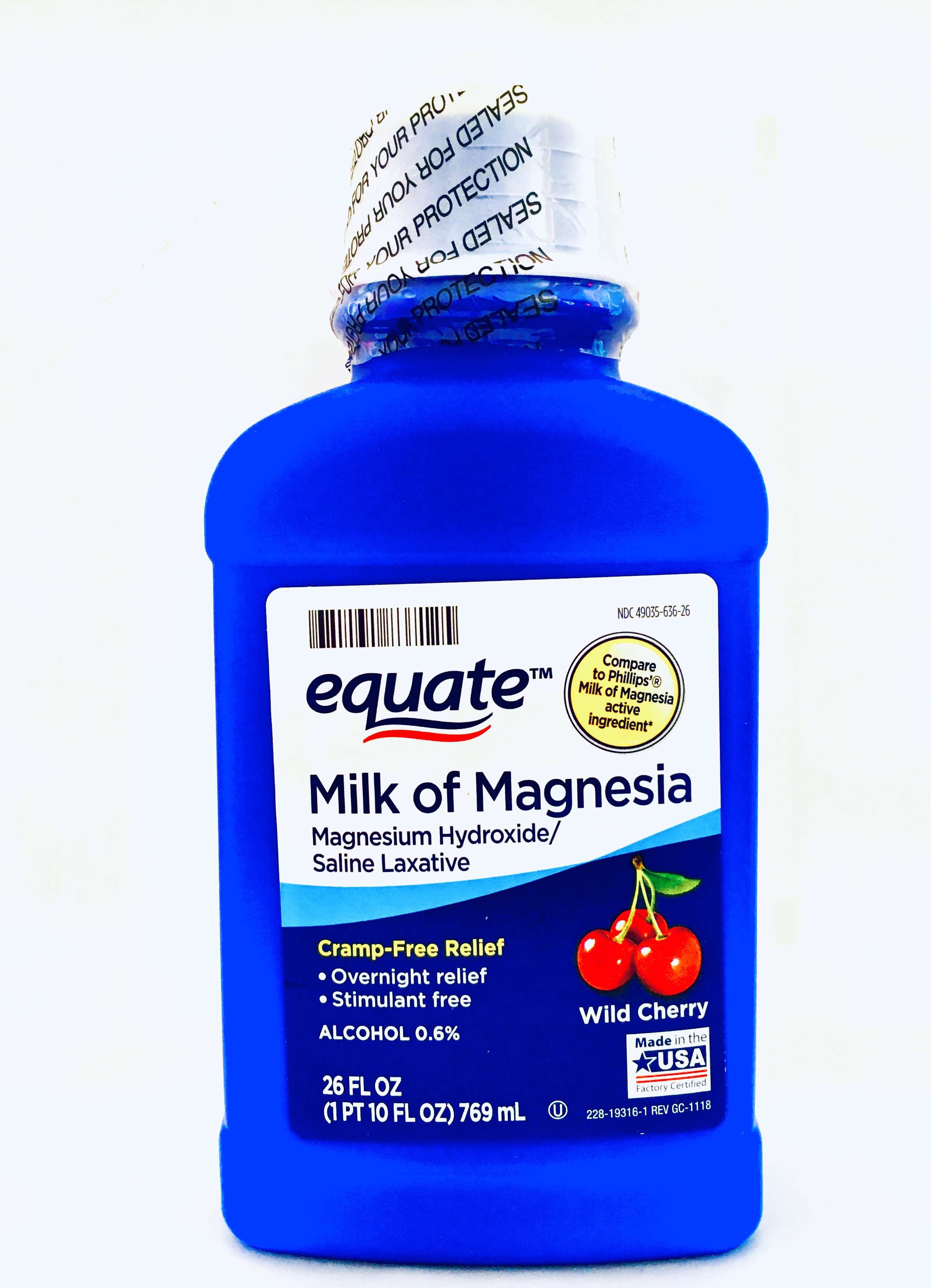 Equate Milk of Magnesia (magnesium hydroxide/saline laxative (WILD
