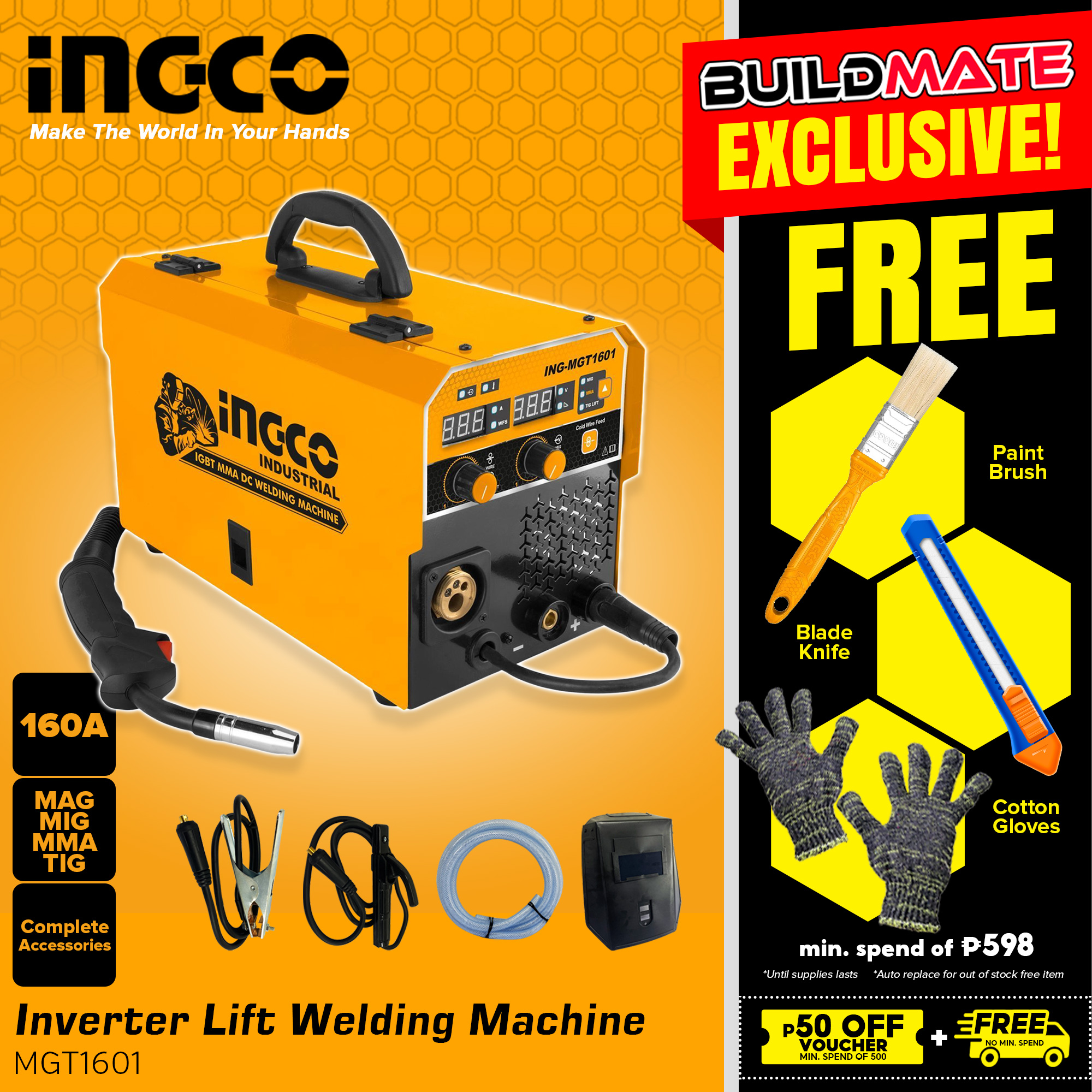Ingco Inverter Lift Welding Machine A Mag Mig Mma Tig Mgt