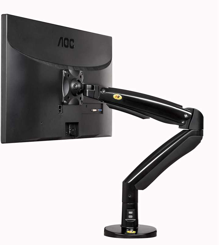 Monitor Desk Mount Stand Full Motion Swivel Monitor Arm Gas Spring for
