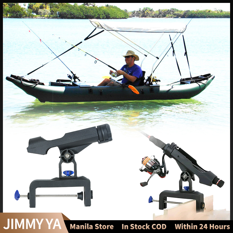 360 Degree Adjustable Fishing Rod Holder Stand For Boat ABS Fish Pole Racks  With Large Opening Clamp Anti-corrosion