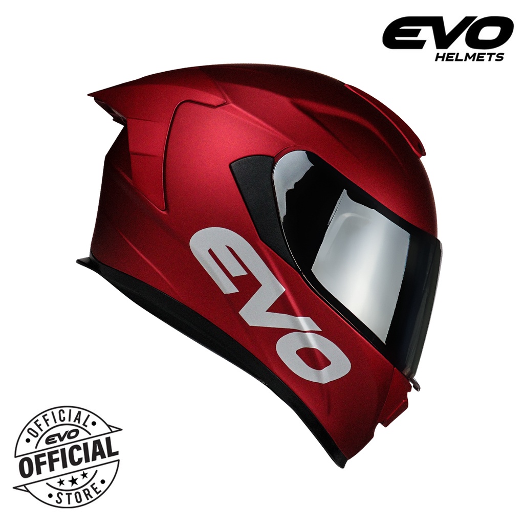 EVO GTPRO Plain Full Face Dual Visor Helmet With Free Clear Lens