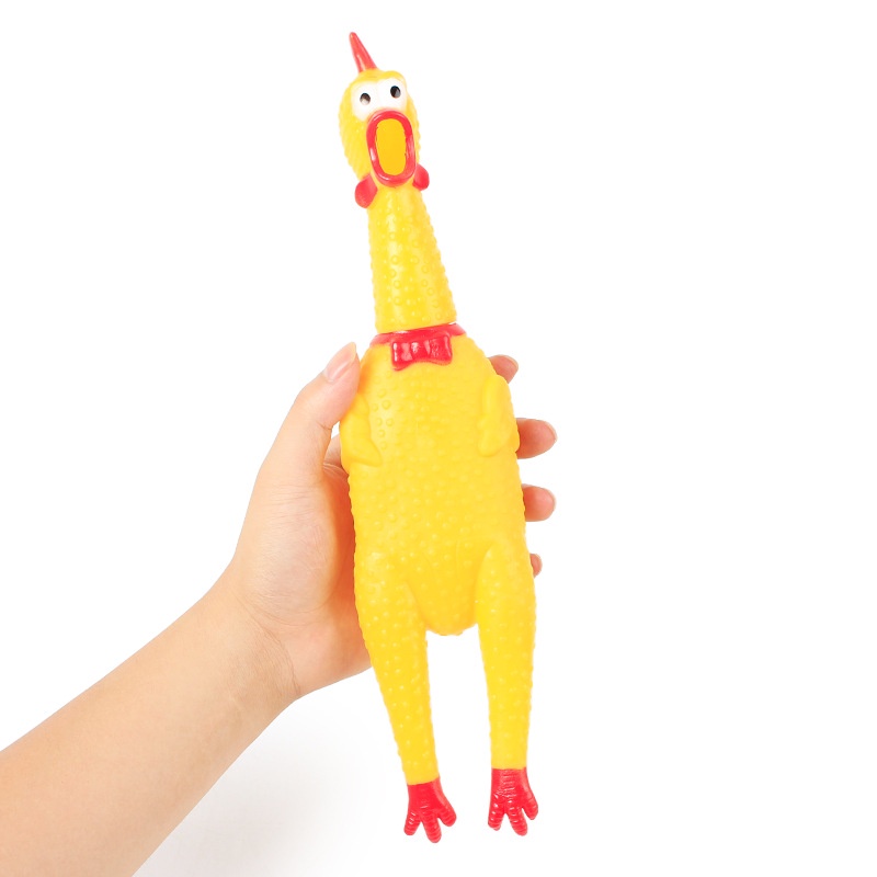 Pet Toy Screaming Chicken Yellow Rubber Chicken Pet Dog Toy Squeak Squeaker