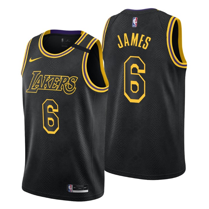2021-22 Los Angeles Lakers LeBron James #6 Earned Edition Black Jersey  Change Number