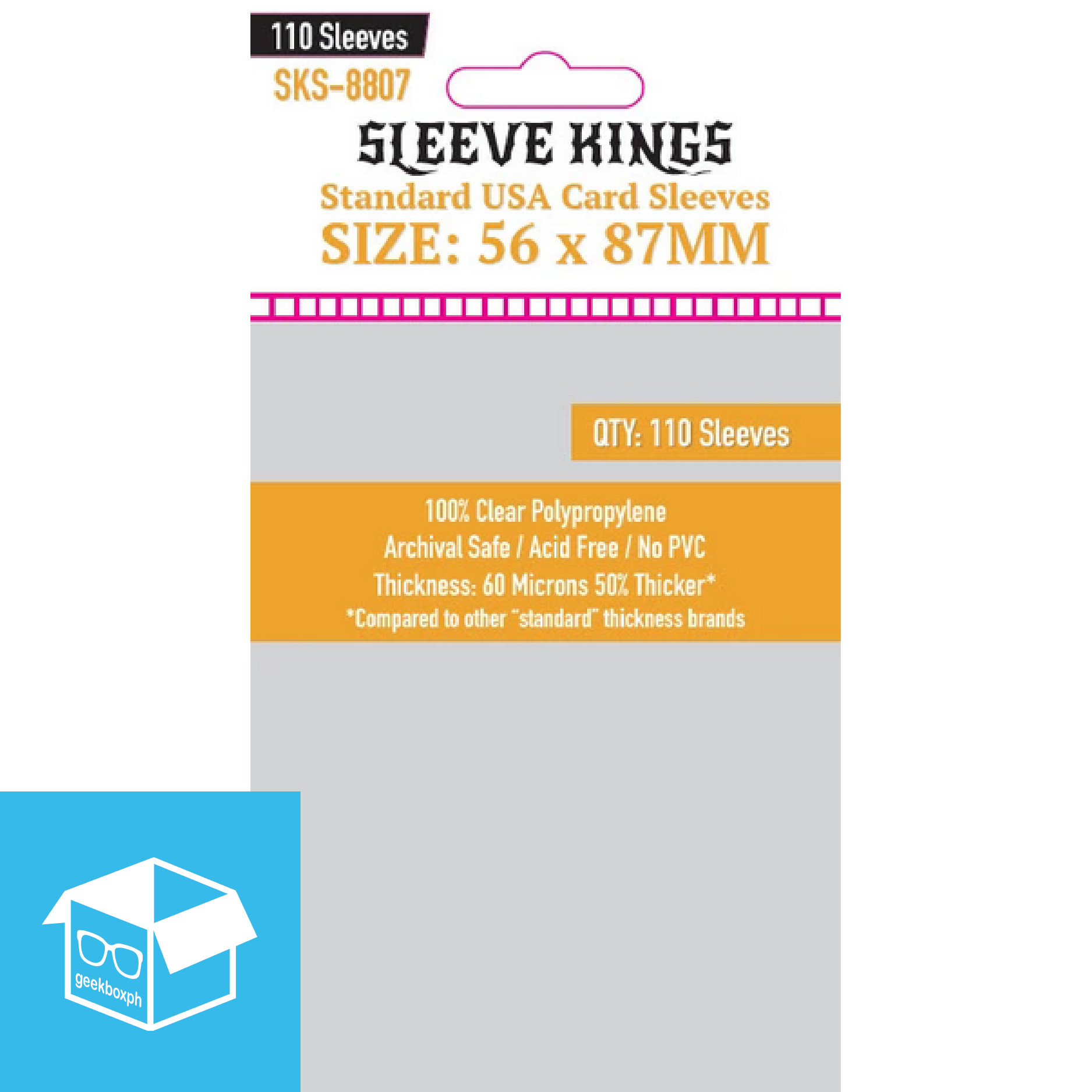 Premium 56x87mm Sleeve Kings Standard USA Card Sleeves 110 Pack