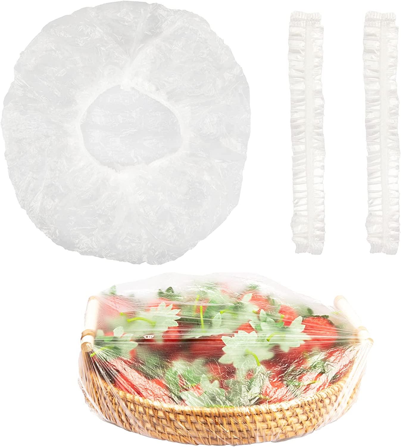 80100 Pieces Disposable Food Storage Covers Shower CapTransparent Plastic Bowl Cover with