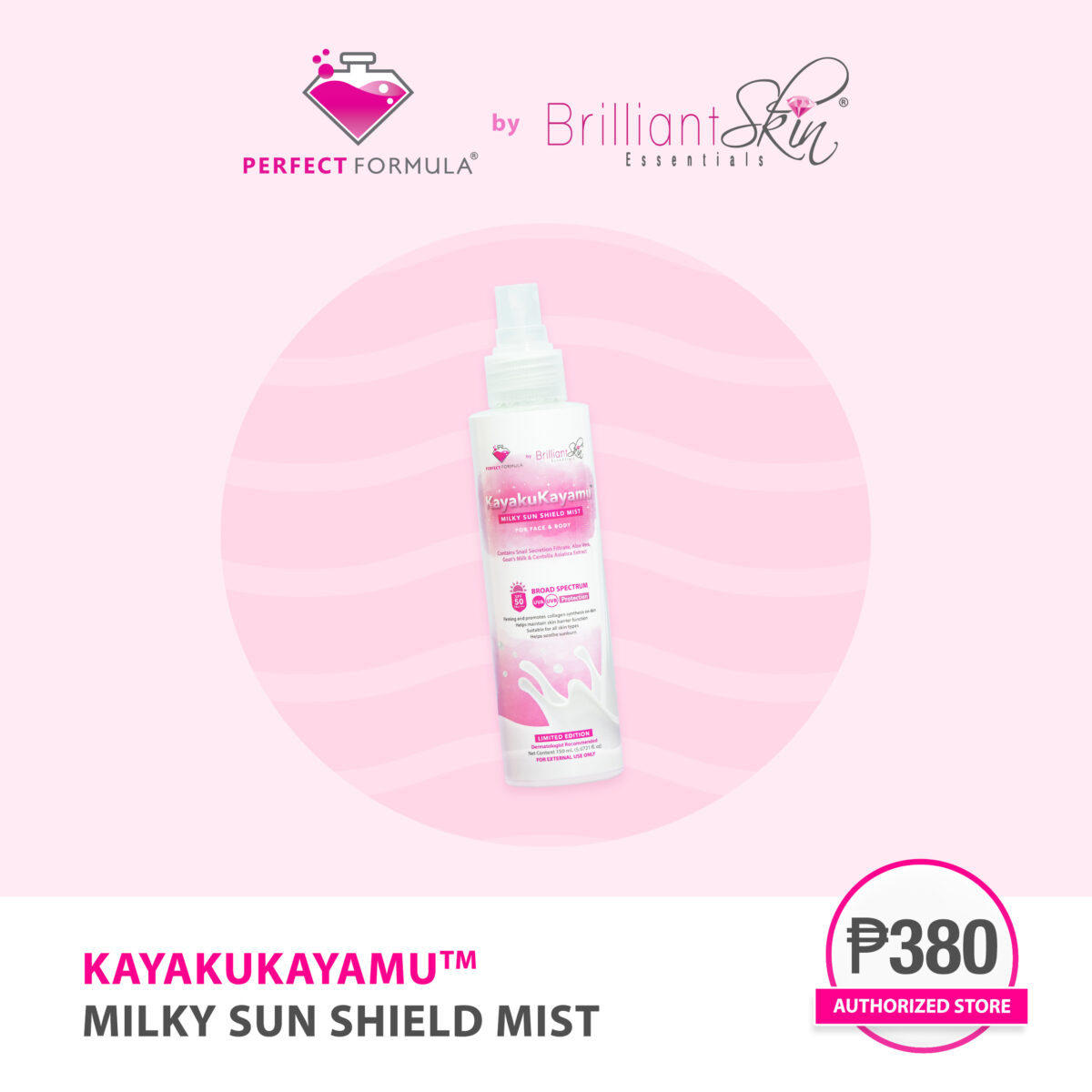 BUY1TAKE1 Kayaku Kayamu Sun Milk Sunscreen Sunblock Mist SPF50 by