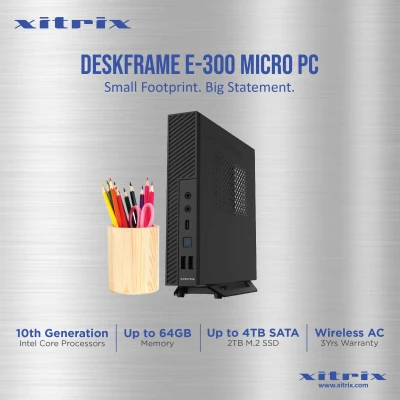 Xitrix DeskFrame E-300 Micro PC ( 10th Gen Core i3 Core i5 and Core i7) Micro Desktop Computer (3 Years Warranty)