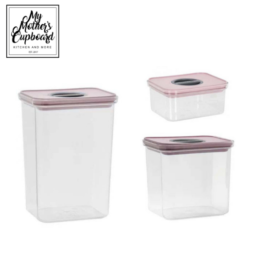 Pantry Canister with Smart Seal - Square, Black Lid