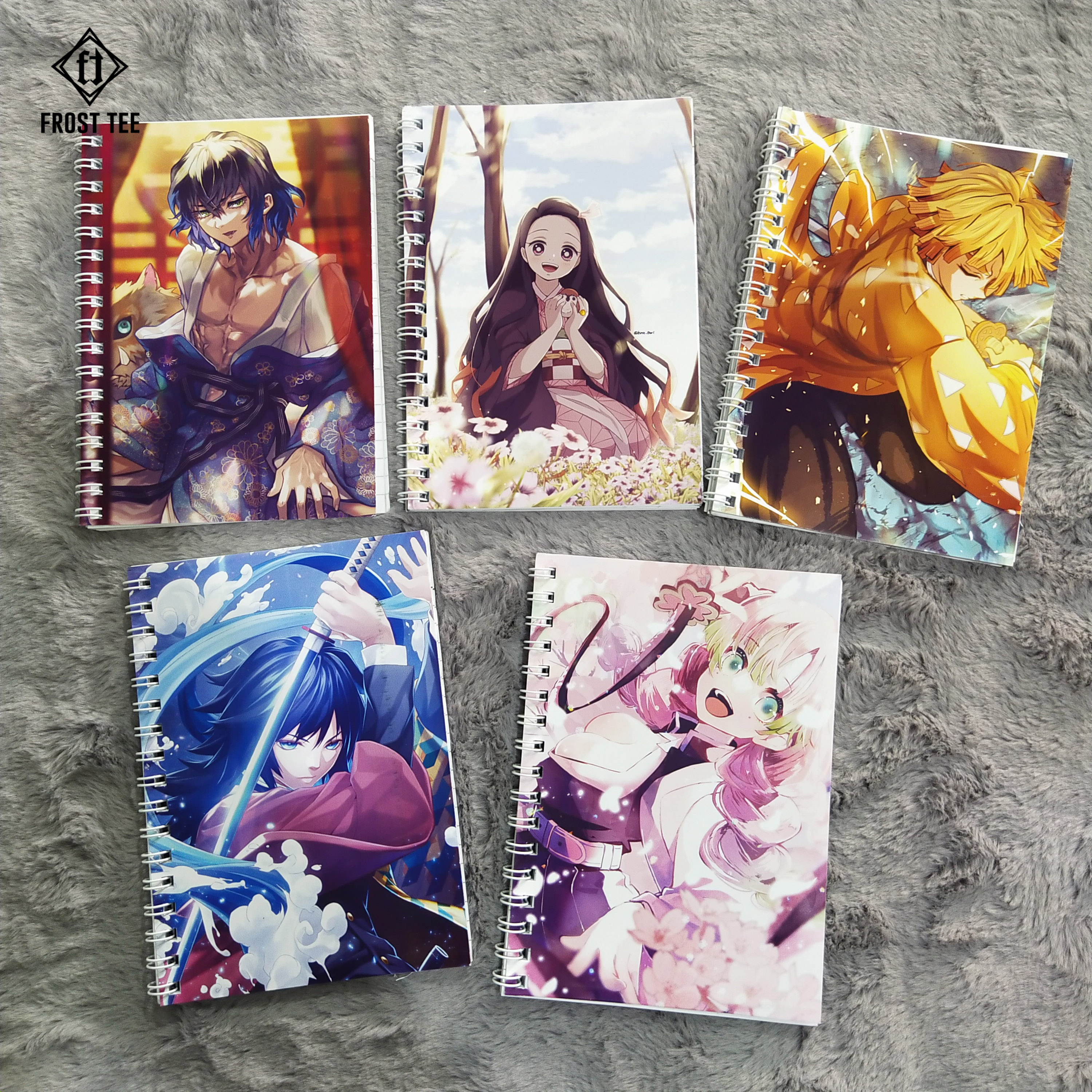 Demon Slayer Anime Notebook Zenitsu Nezuko Giyu Mitsuri Inosuke, FROST TEE