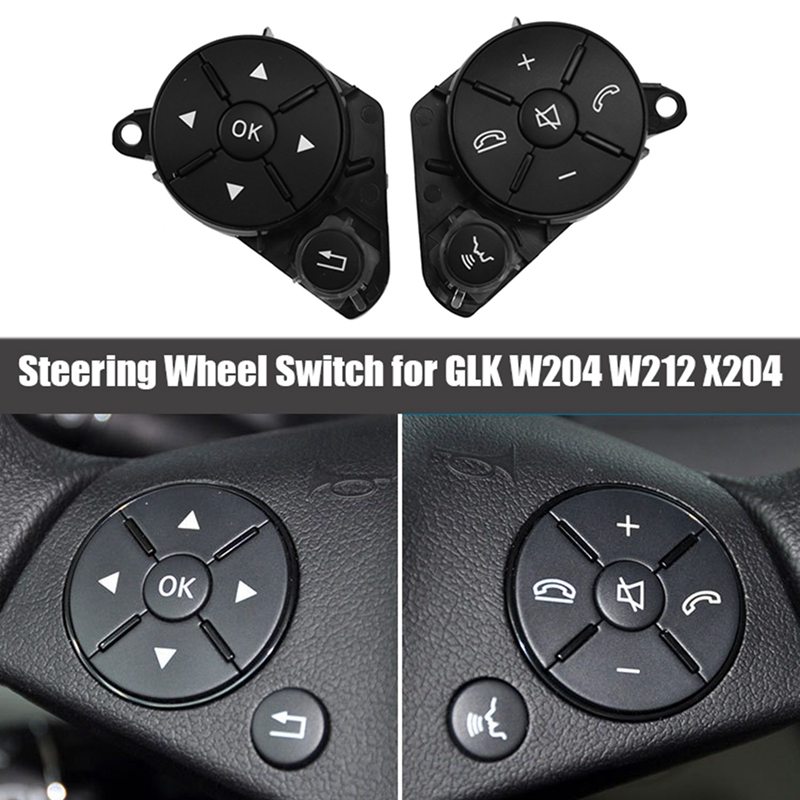 2Pcs/Set Car Steering Wheel Multi-Functional Switch Control Buttons for Mercedes Benz GLK W204 W212 X204 Car Accessories