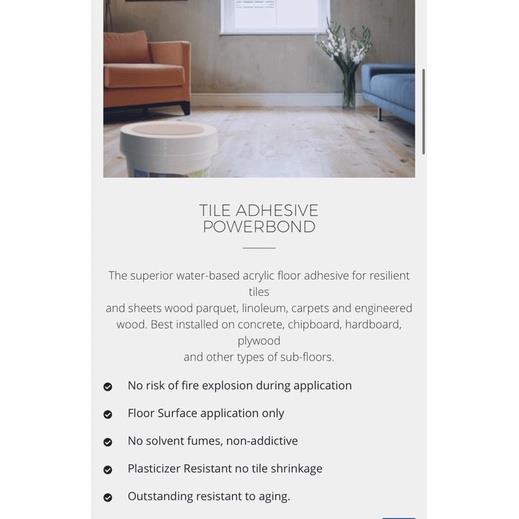 Apo Powerbond Acrylic Flooring Adhesive 1.25kg vinyl tiles adhesive
